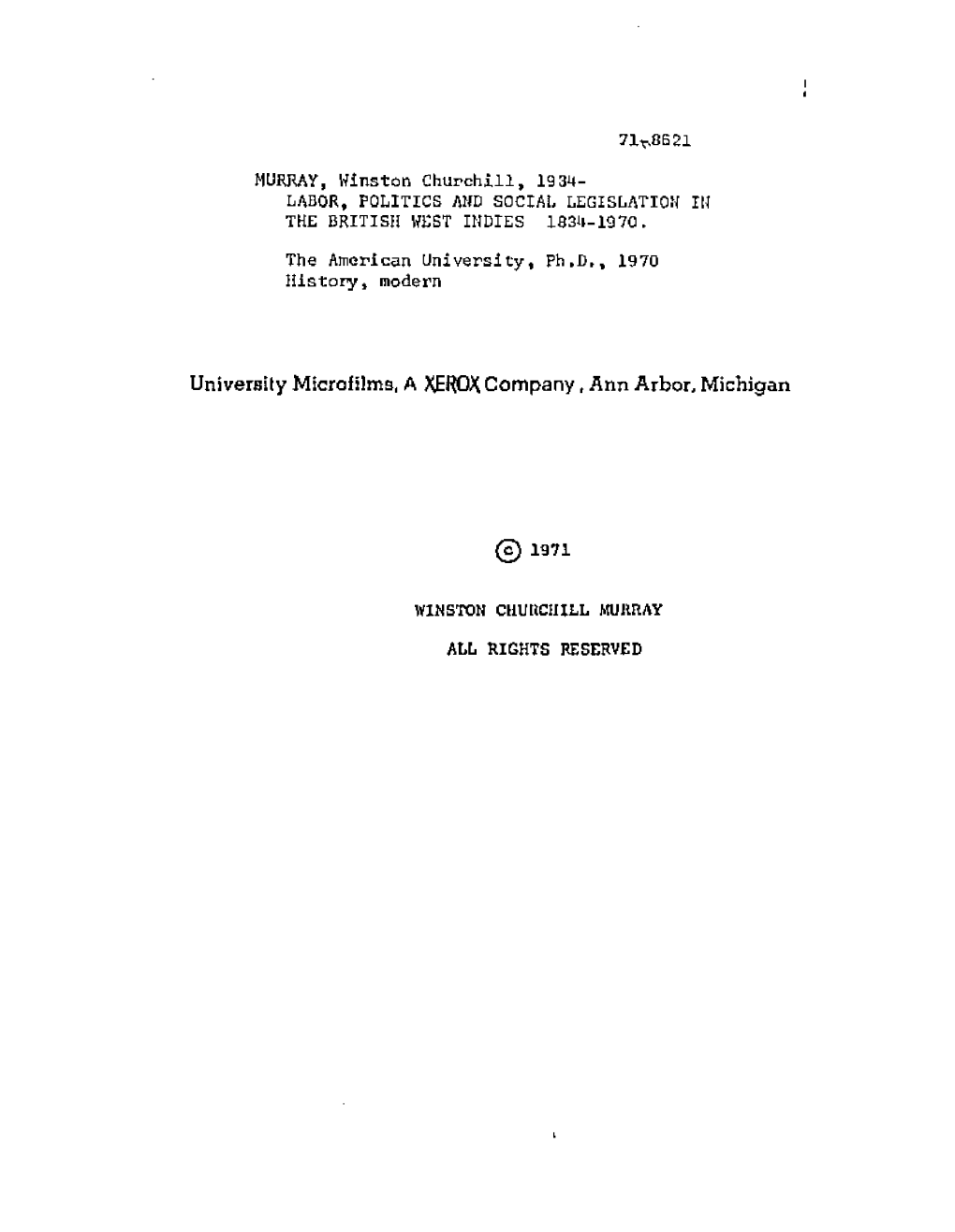 University Microfilms, a XEROX Company , Ann Arbor, M Ichigan