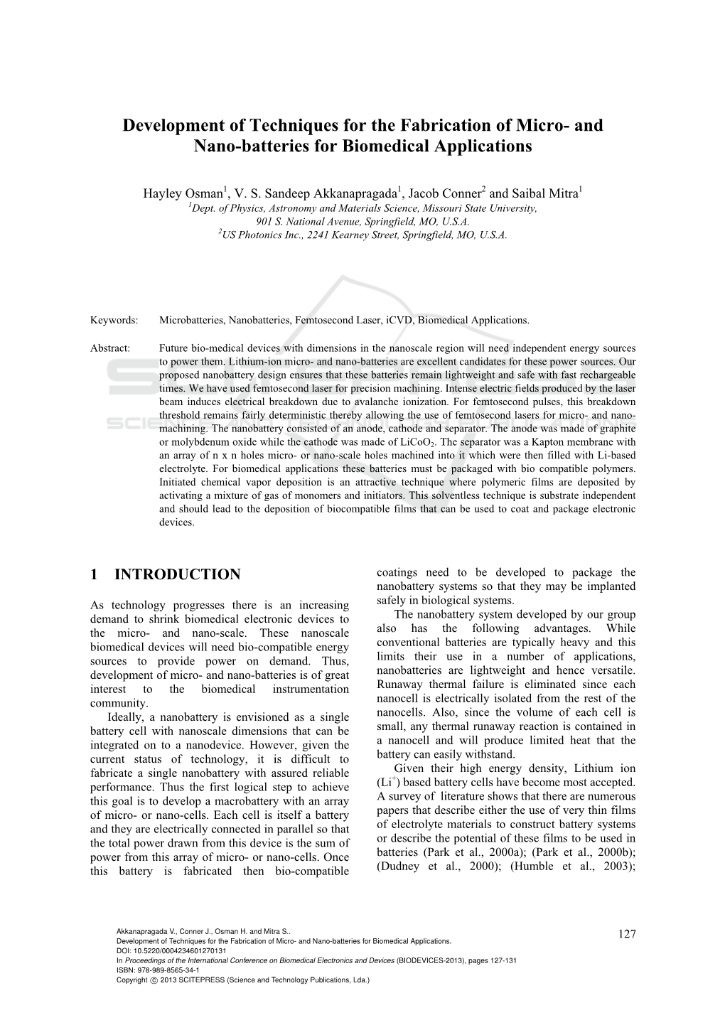 And Nano-Batteries for Biomedical Applications