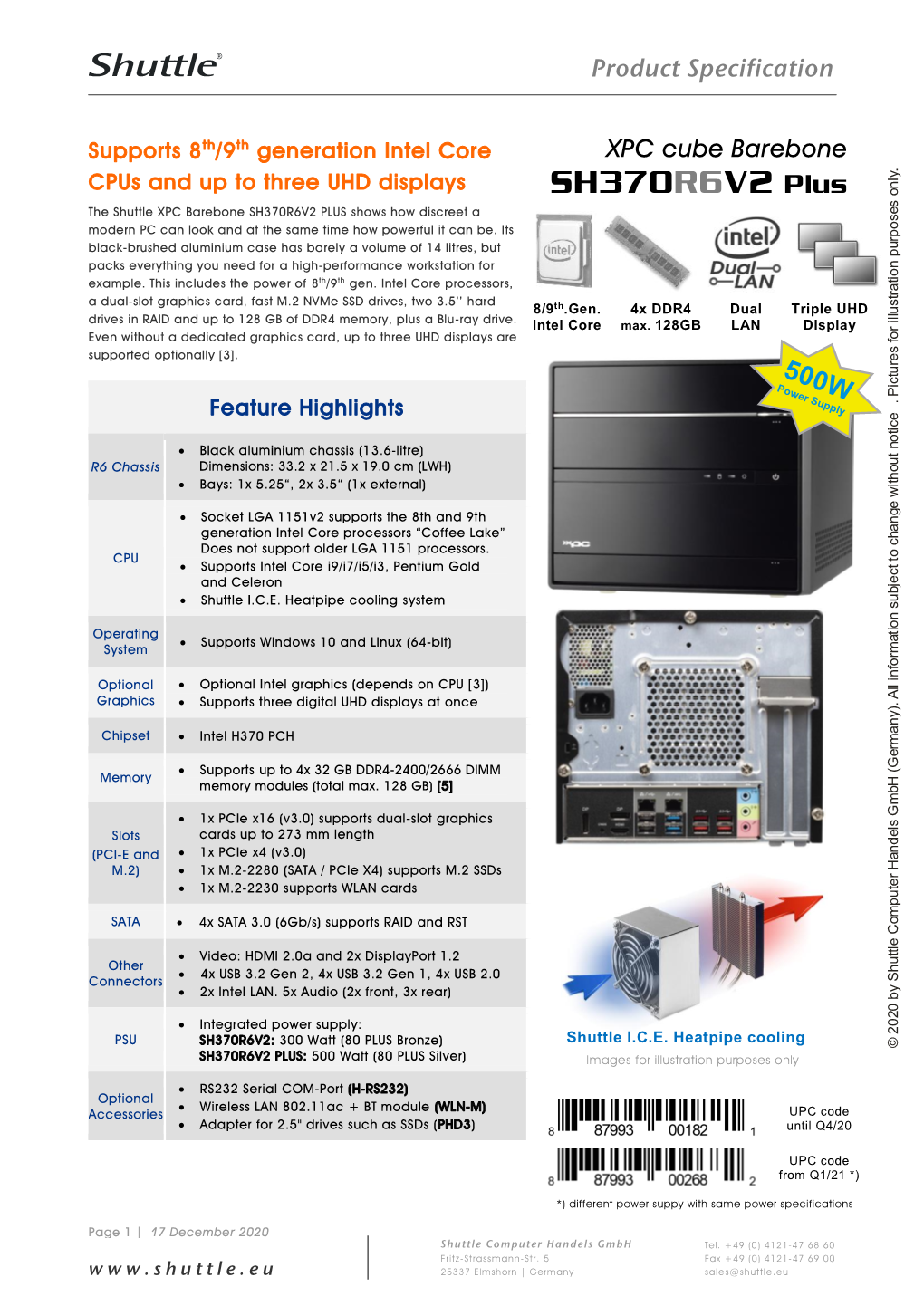 Shuttle XPC Cube Barebone SH370R6V2 PLUS – Connectors