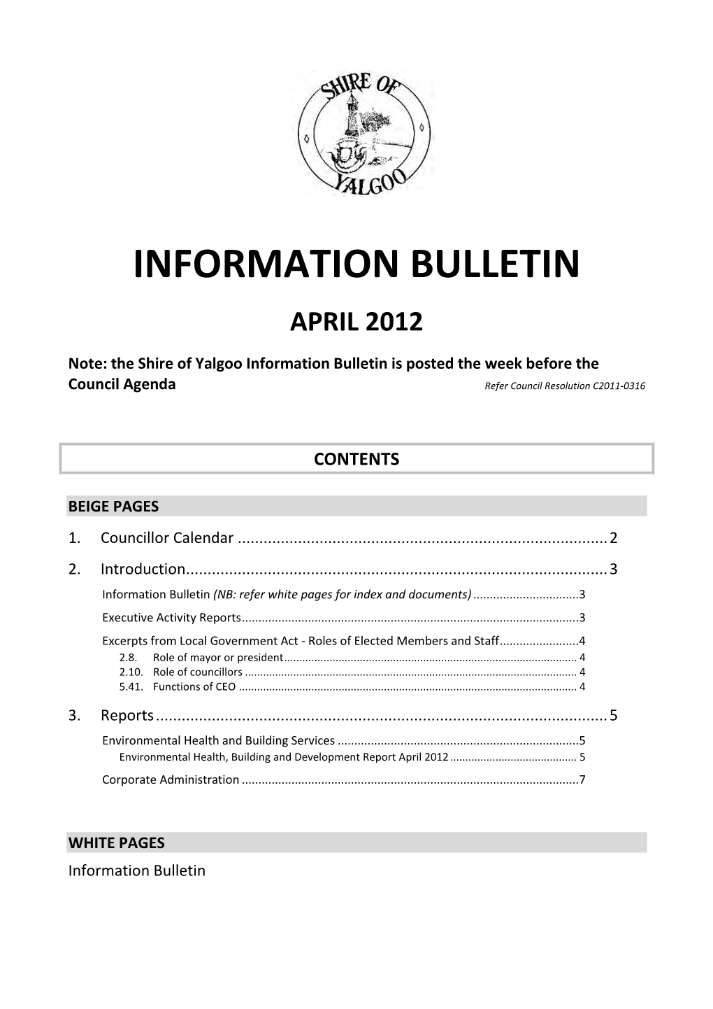 Information Bulletin April 2012