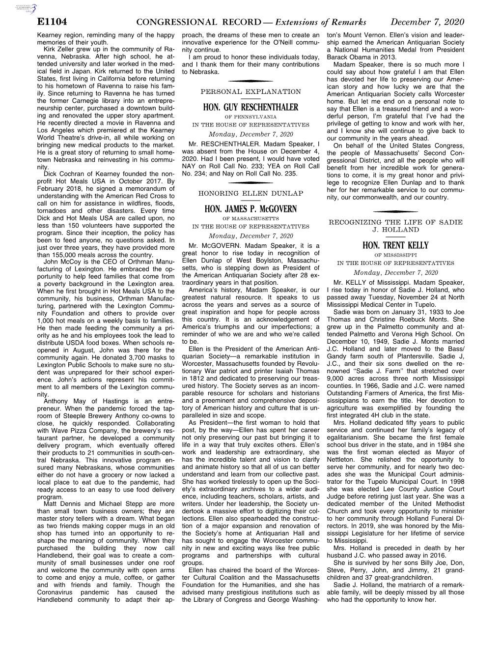 CONGRESSIONAL RECORD— Extensions of Remarks E1104 HON