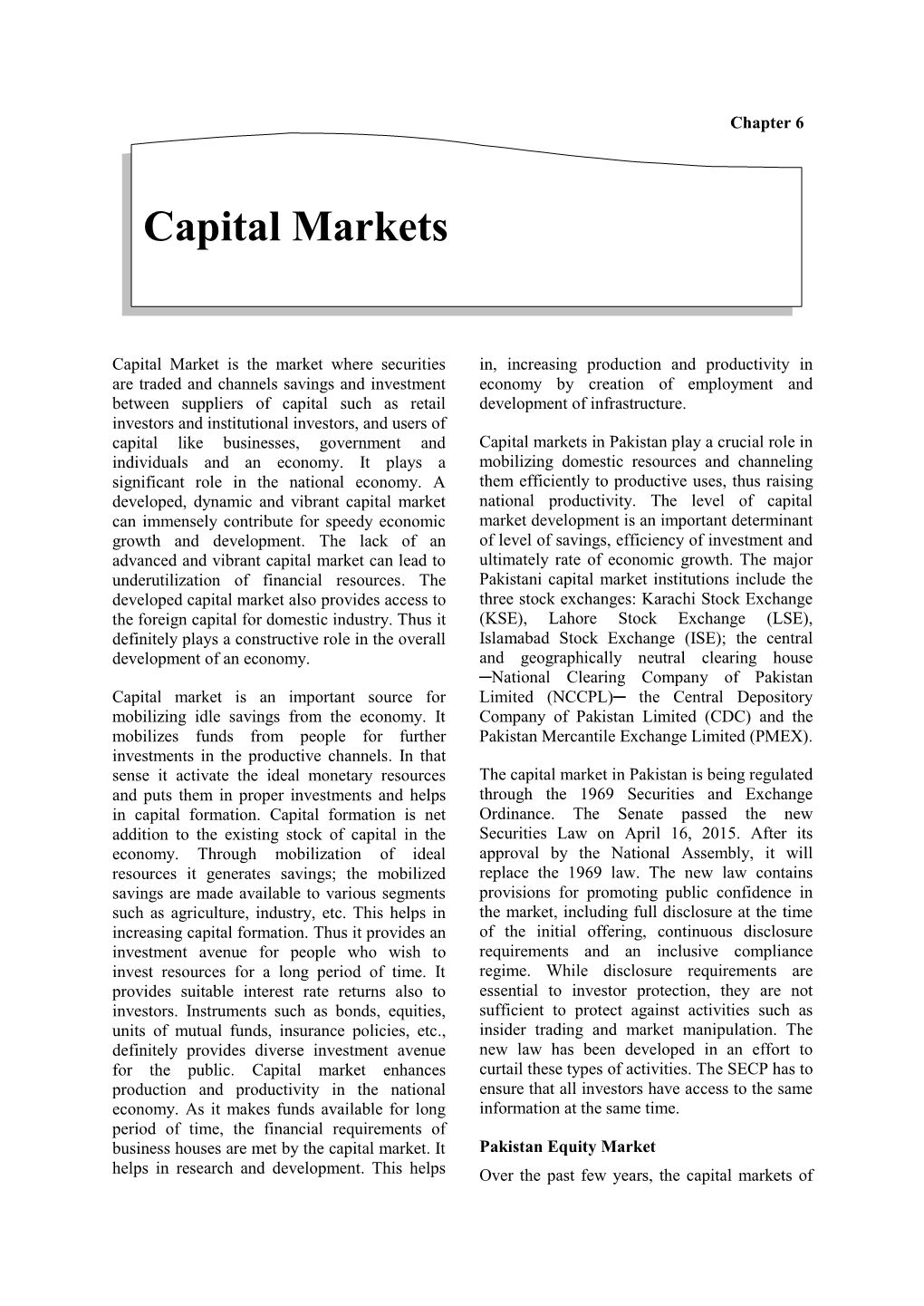 Capital Markets