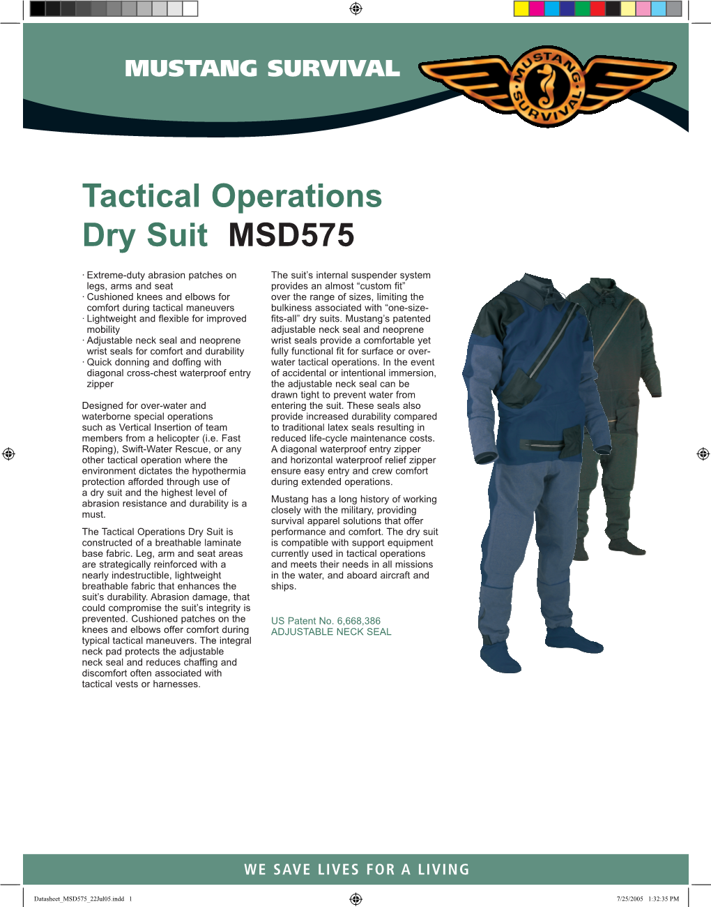 Tactical Operations Dry Suit MSD575