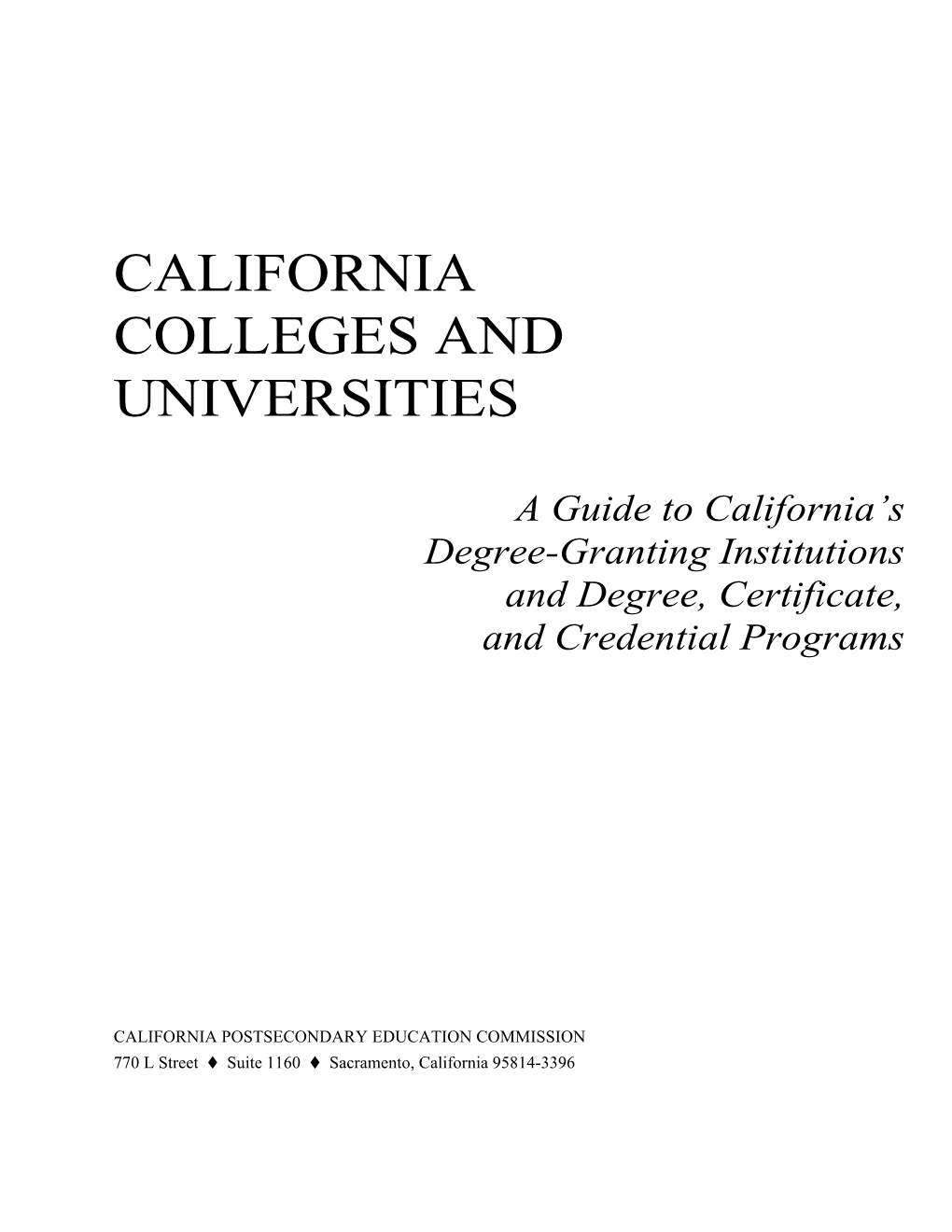 California Colleges and Universities