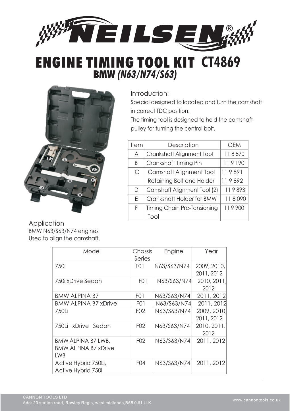 Engine Timing Tool Kit Ct4869