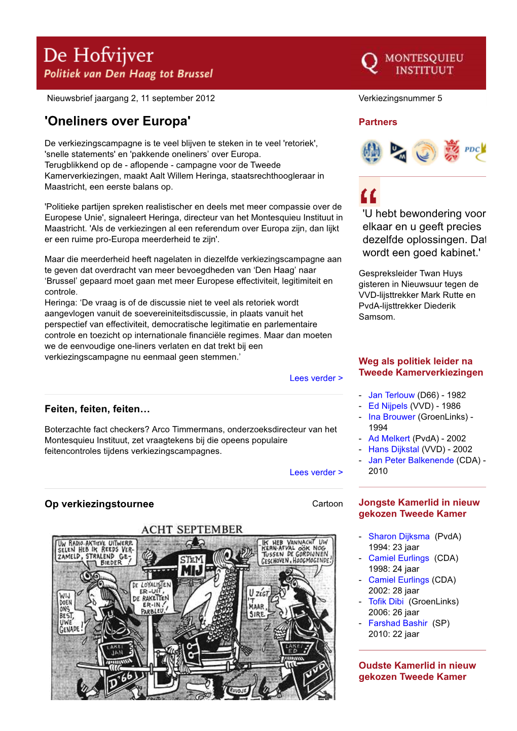Nieuwsbrief De Hofvijver, 11 September 2012