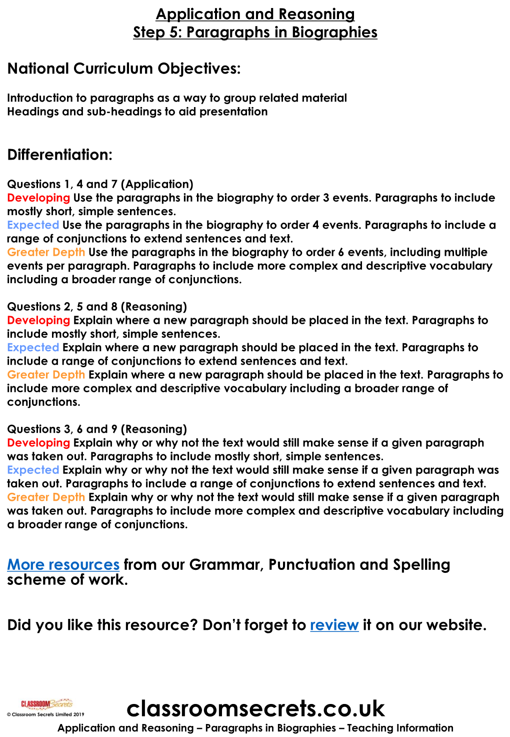 Paragraphs in Biographies