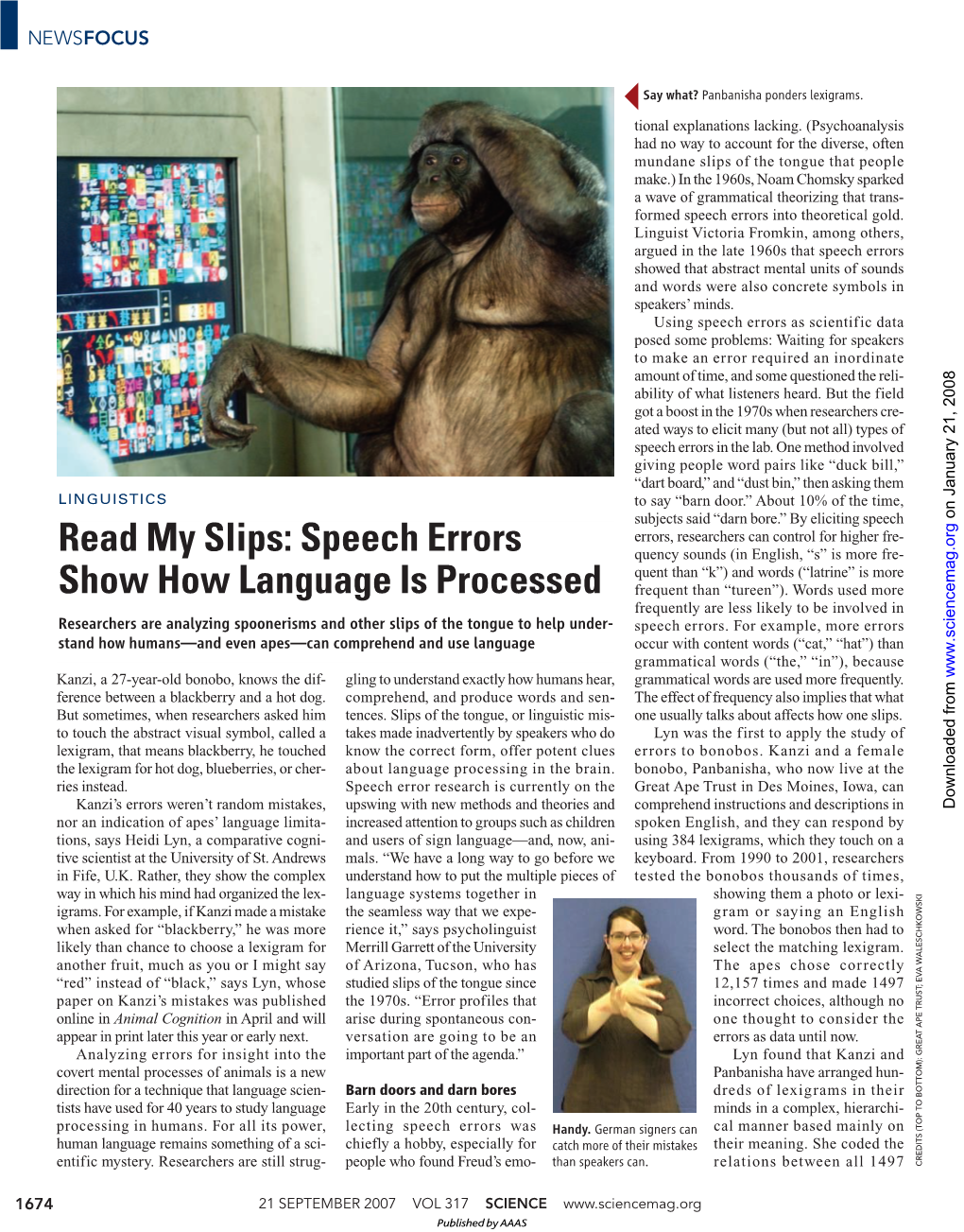 Read My Slips: Speech Errors Show How Language Is Processed