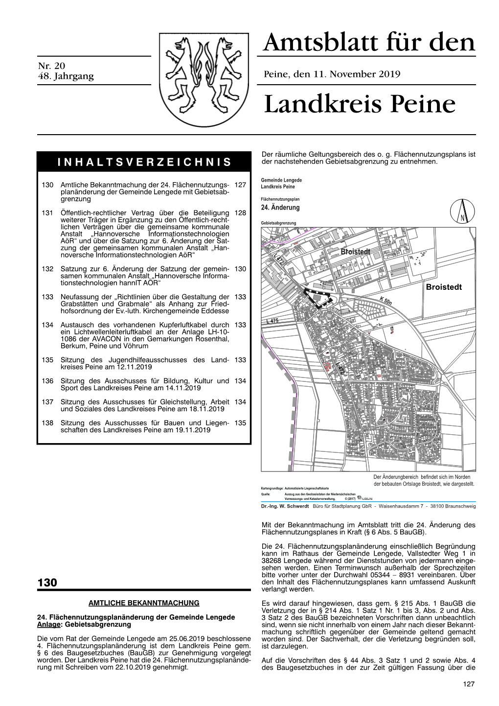 Amtsblatt Für Den Landkreis Peine, Nr