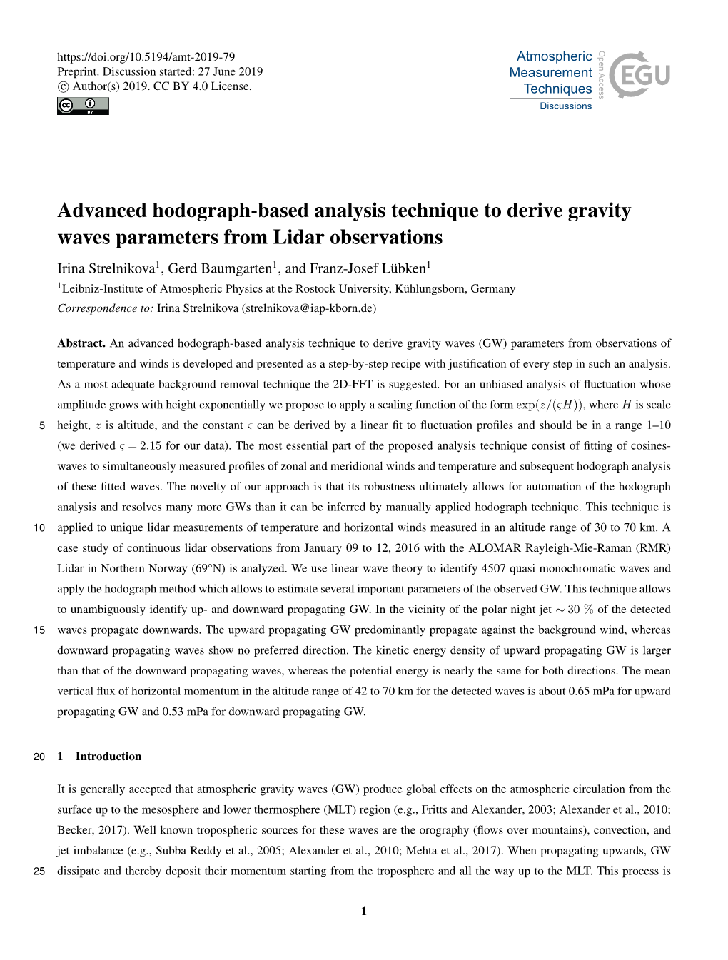 Advanced Hodograph-Based Analysis Technique to Derive Gravity Waves Parameters from Lidar Observations