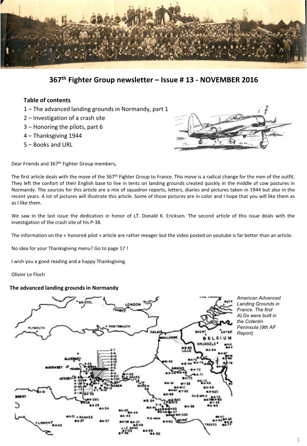 367Th Fighter Group Newsletter – Issue # 13 - NOVEMBER 2016