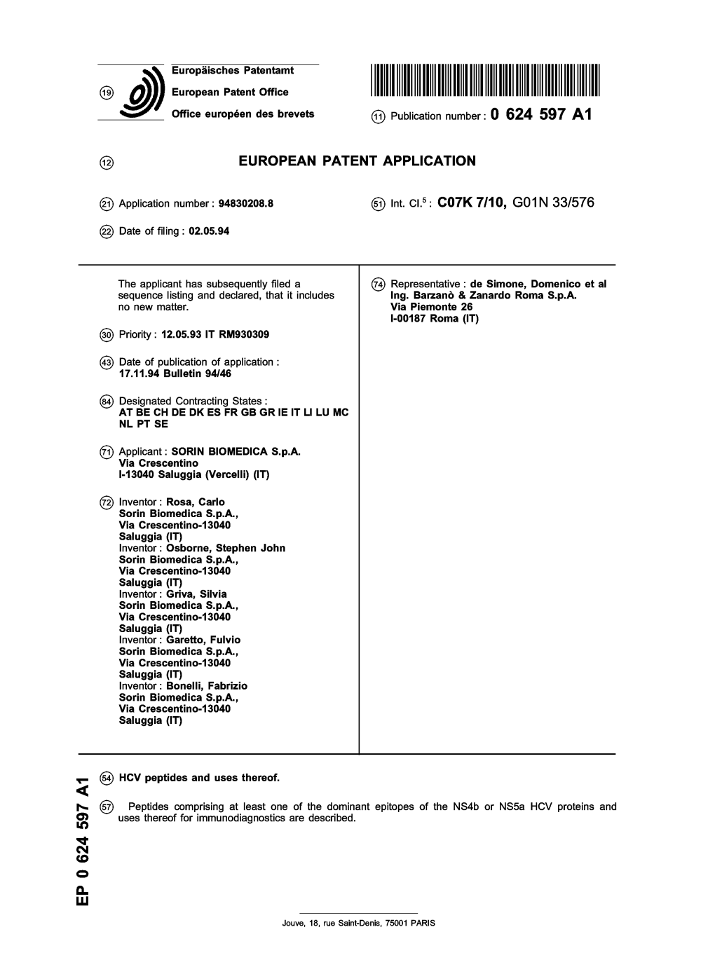 HCV Peptides and Uses Thereof