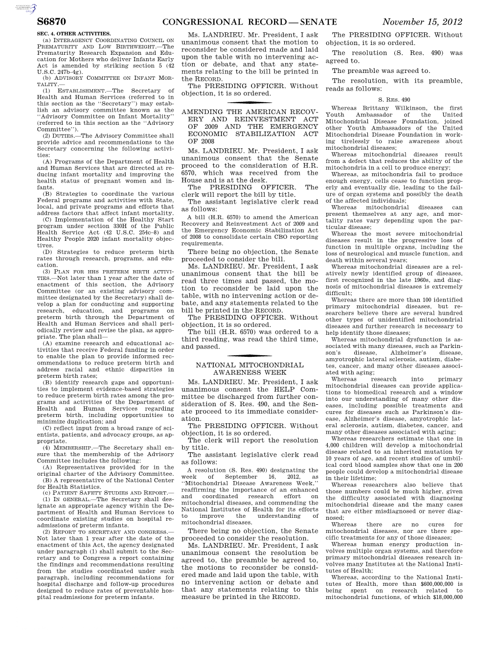 Congressional Record—Senate S6870