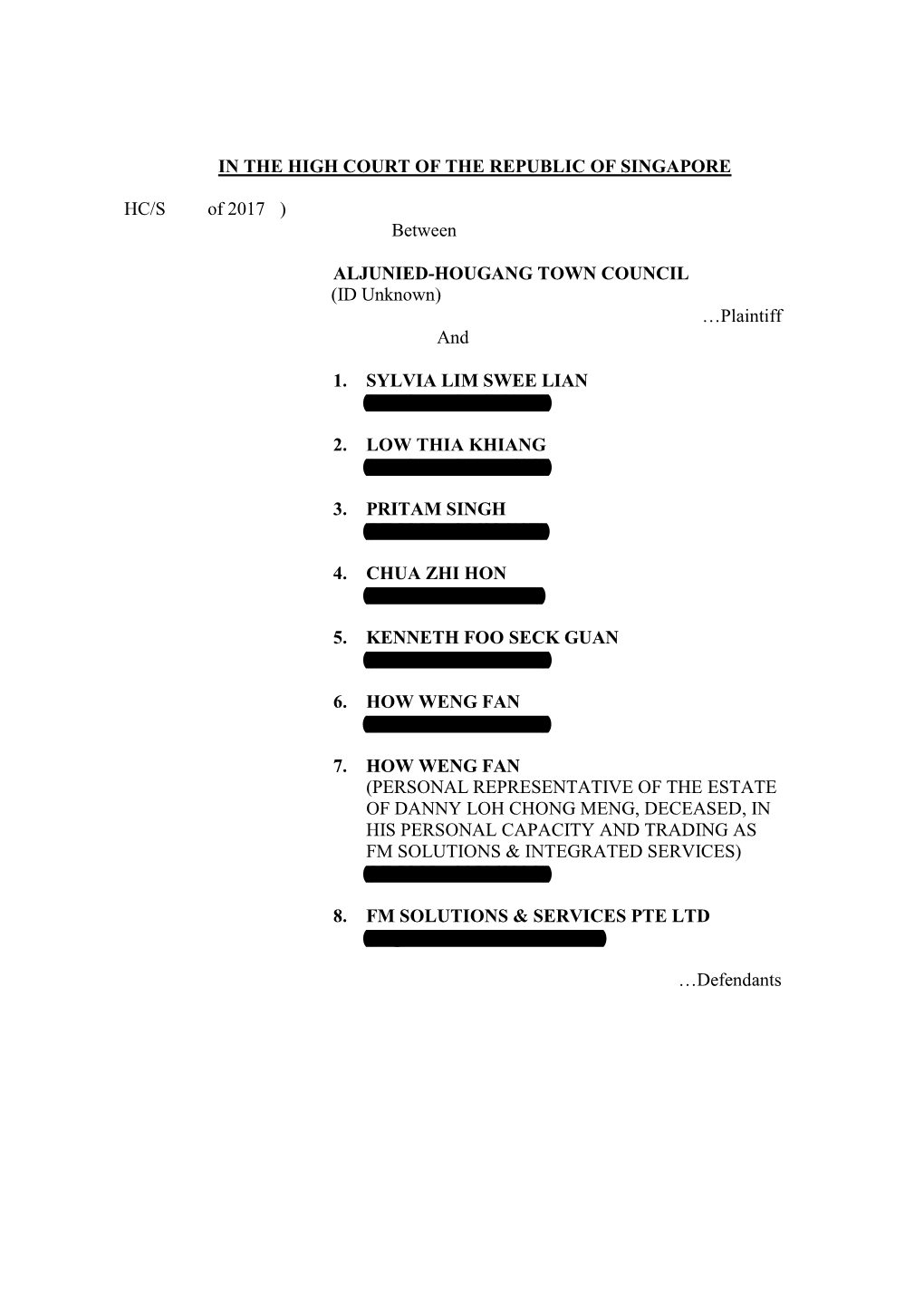 In the High Court of the Republic of Singapore