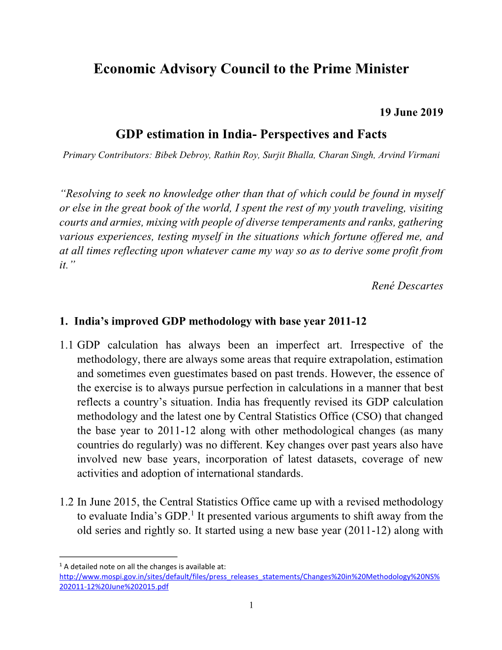 GDP Estimates in India