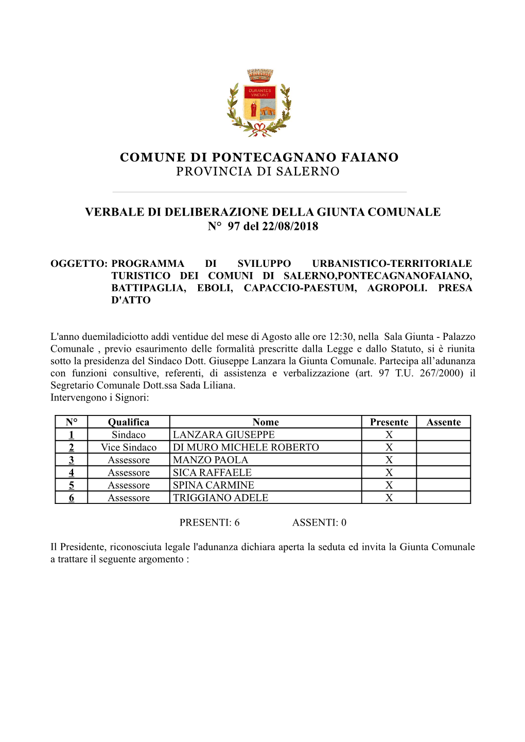 Comune Di Pontecagnano Faiano Provincia Di Salerno