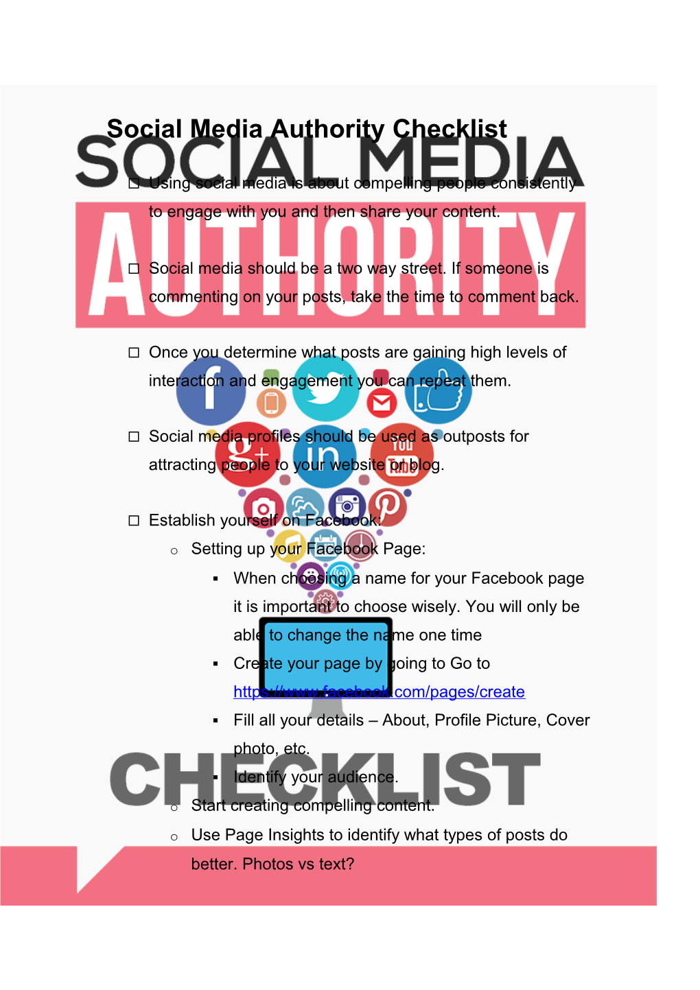 Social Media Authority Checklist