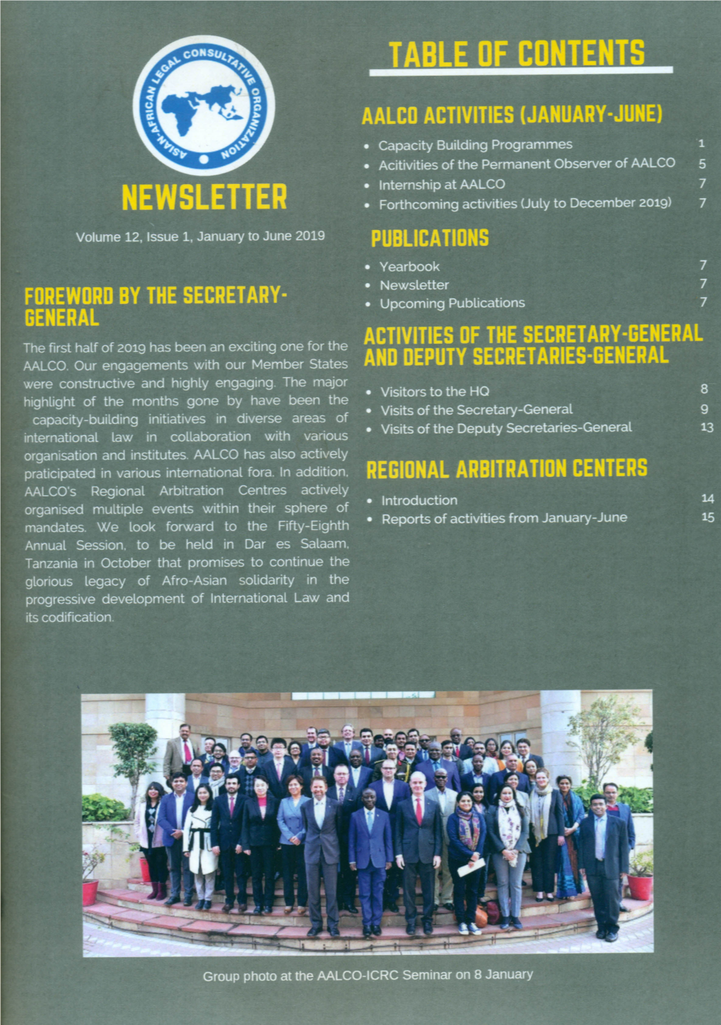 Newsletter Volume 12 Issue 1 January to June 2019