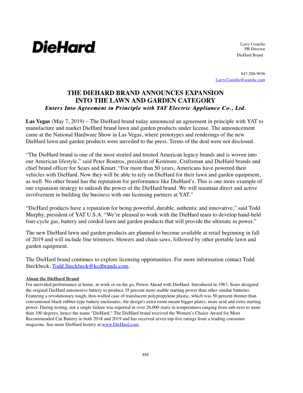 Diehard Lawn Garden Draft Release 5.3.19 for Bob Boyle 6.18.19.Docx