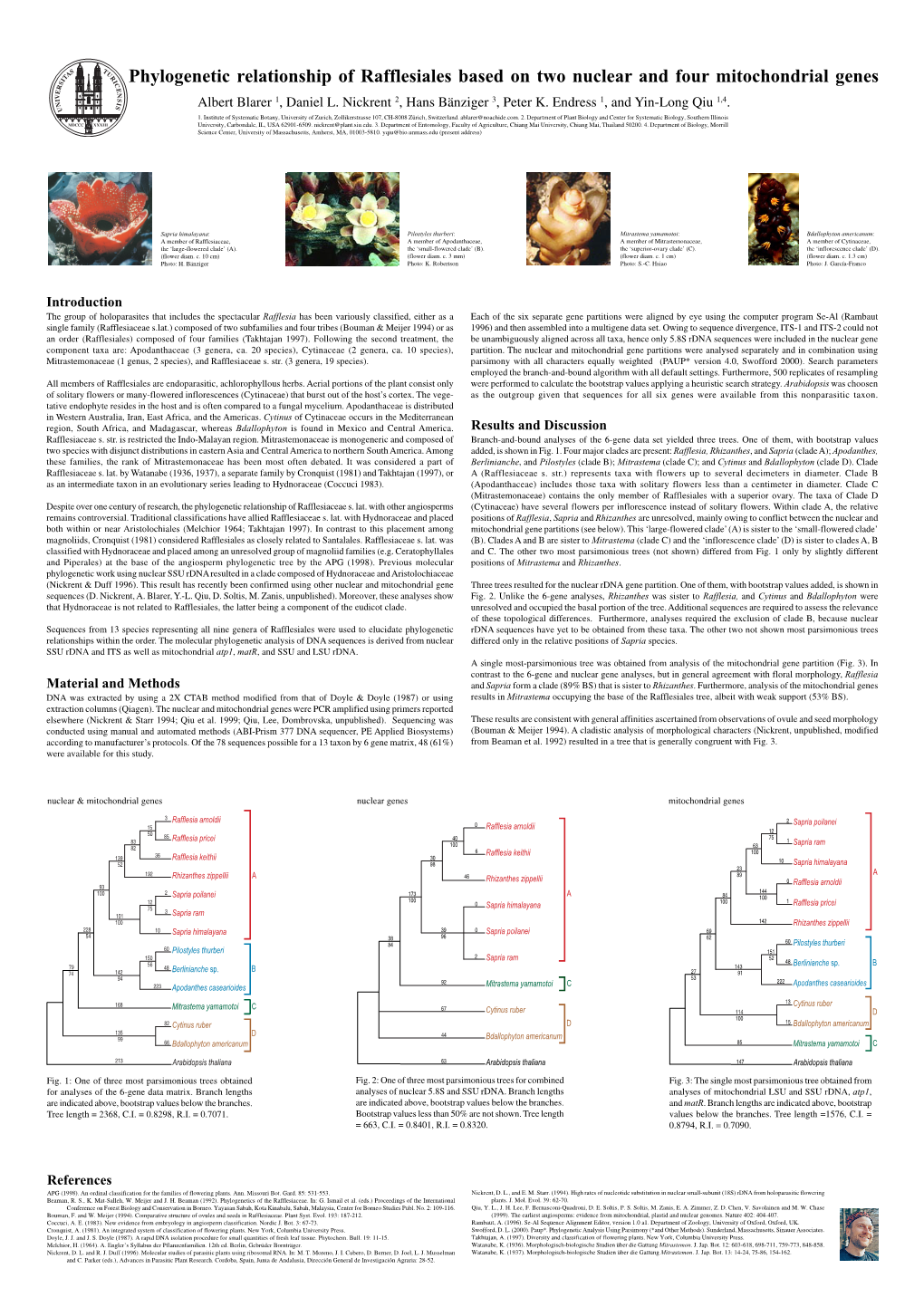 Phylogenetic Relationship of Rafflesiales Based on Two Nuclear and Four Mitochondrial Genes Albert Blarer 1, Daniel L