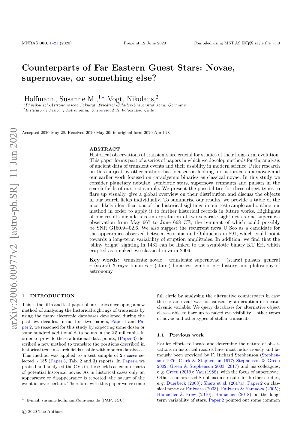 Counterparts of Far Eastern Guest Stars: Novae, Supernovae, Or Something Else?