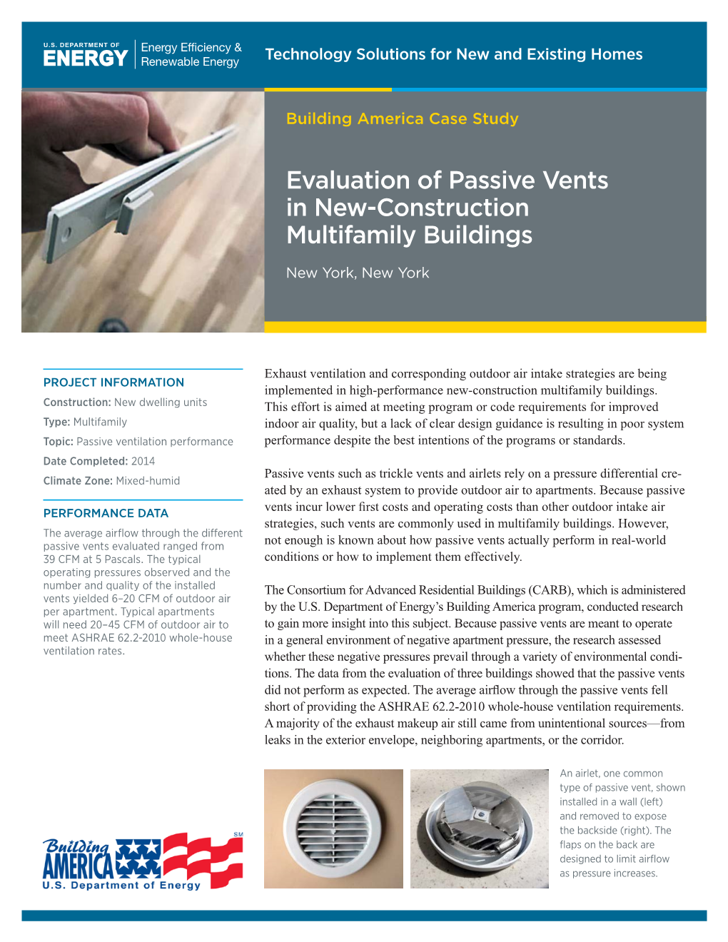 Evaluation of Passive Vents in New-Construction Multifamily Buildings