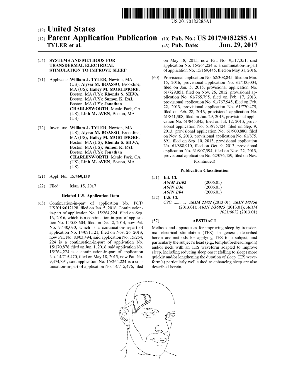 (12) Patent Application Publication (10) Pub. No.: US 2017/0182285 A1 TYLER Et Al