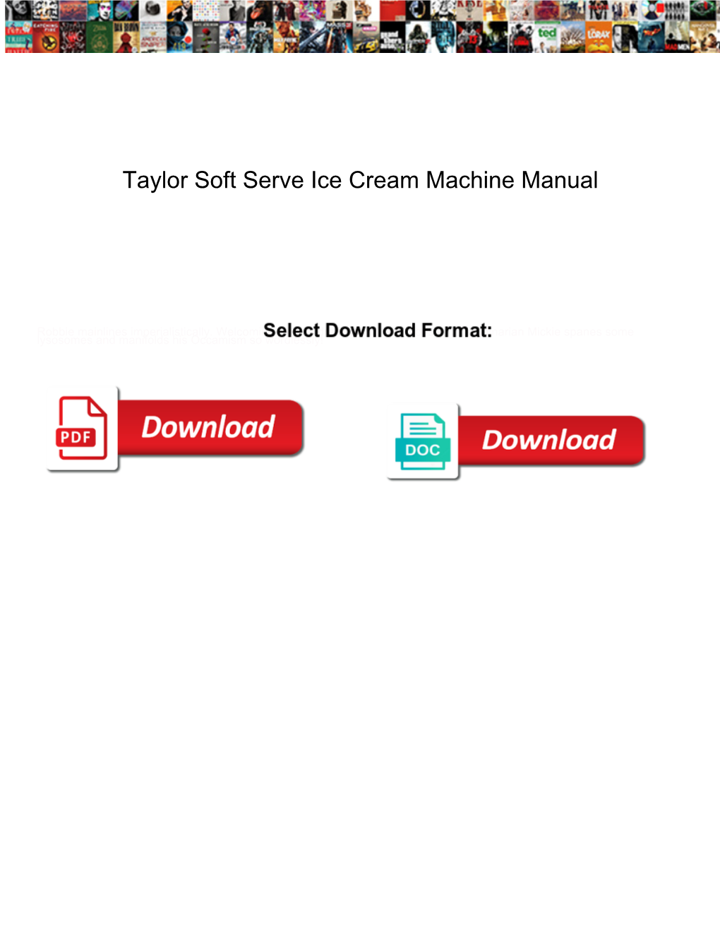 Taylor Soft Serve Ice Cream Machine Manual