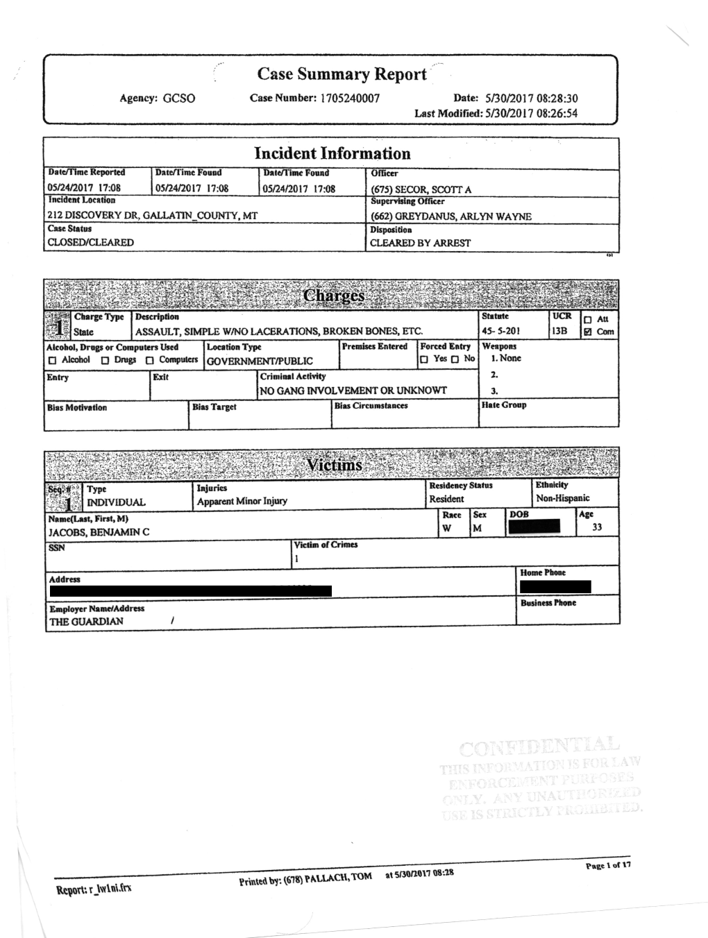 Greg Gianforte Assault Case Summary Report