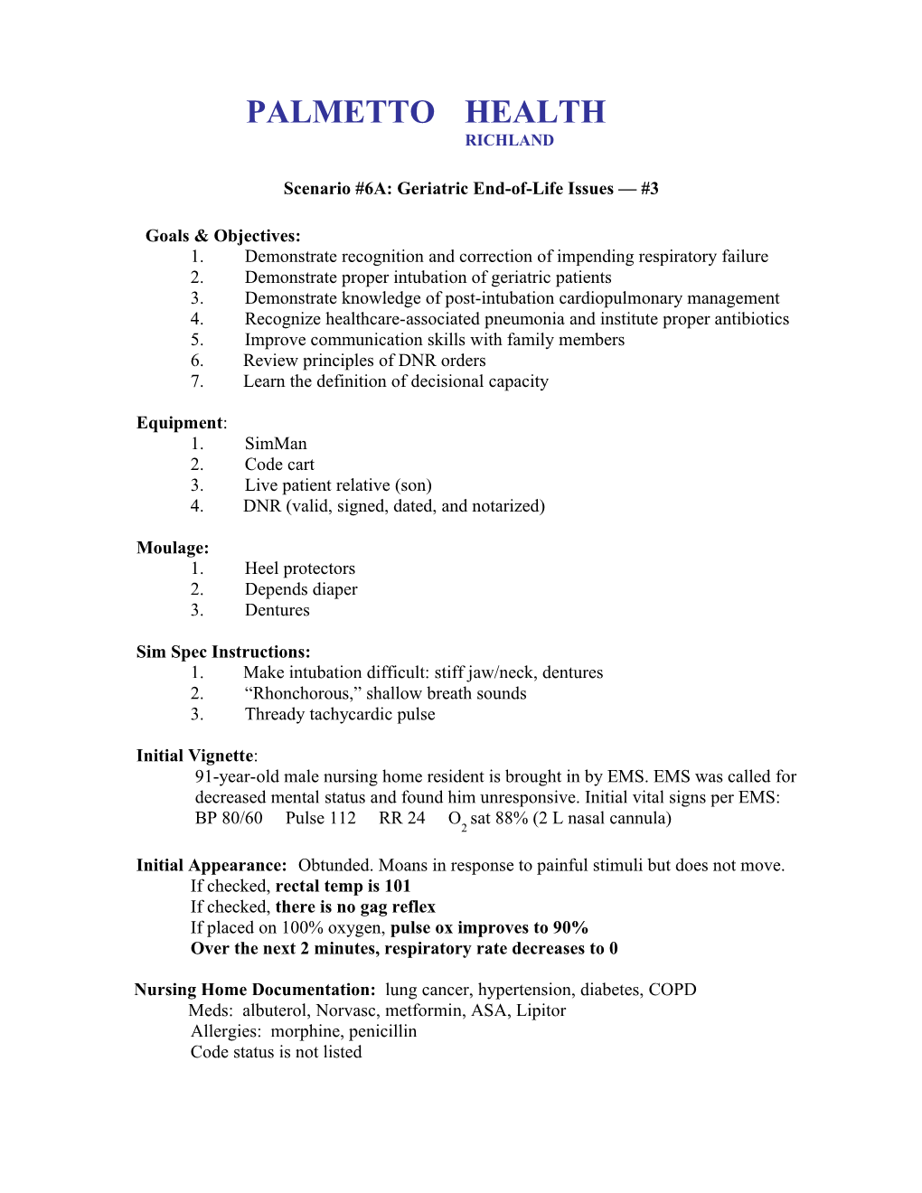 Scenario: Geriatric Trauma Resuscitation #1