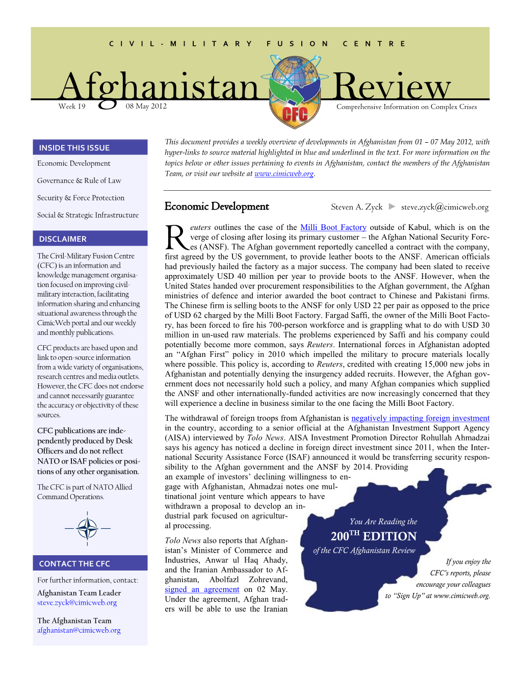 Afghanistan Review, 08 May 2012