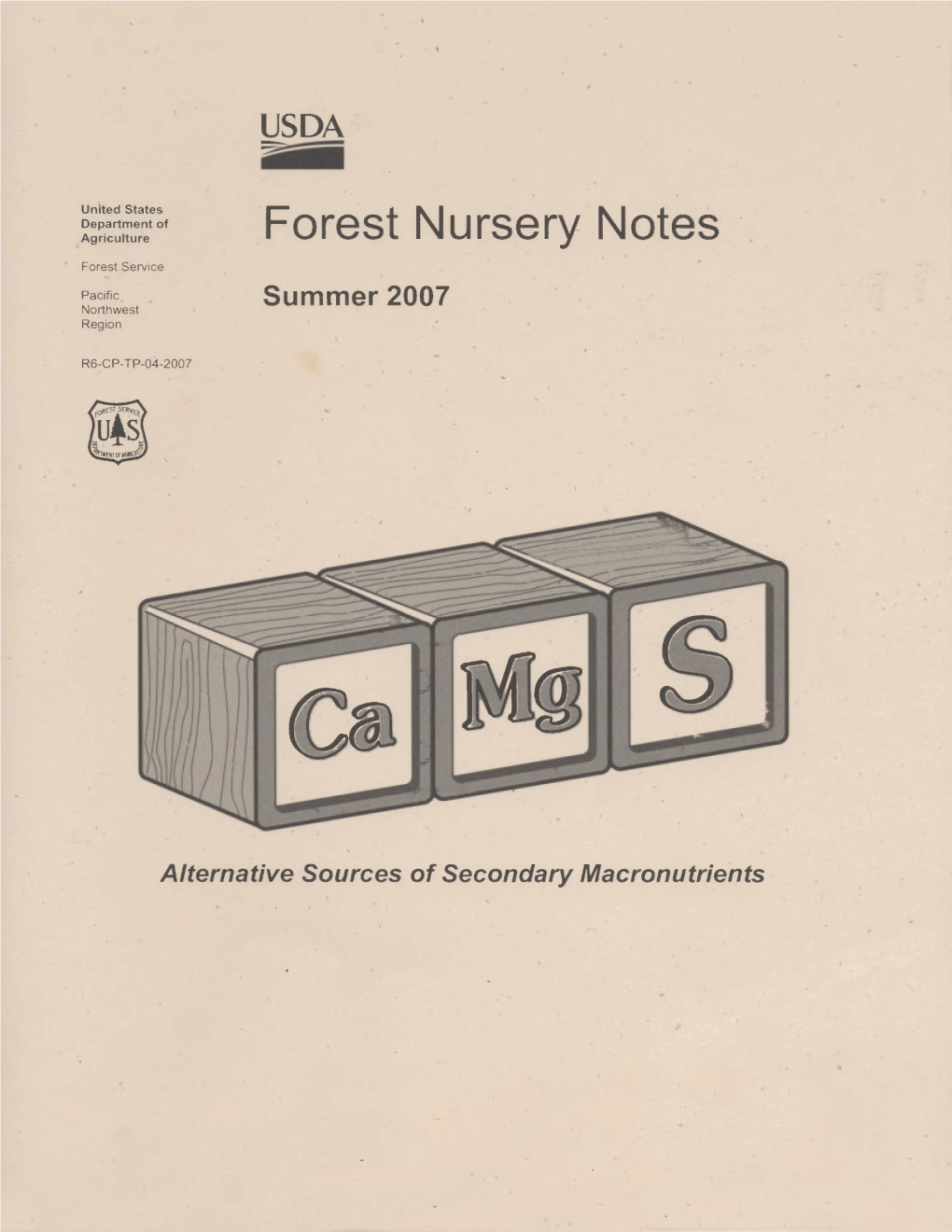 2007 Summer Forest Nursery Notes