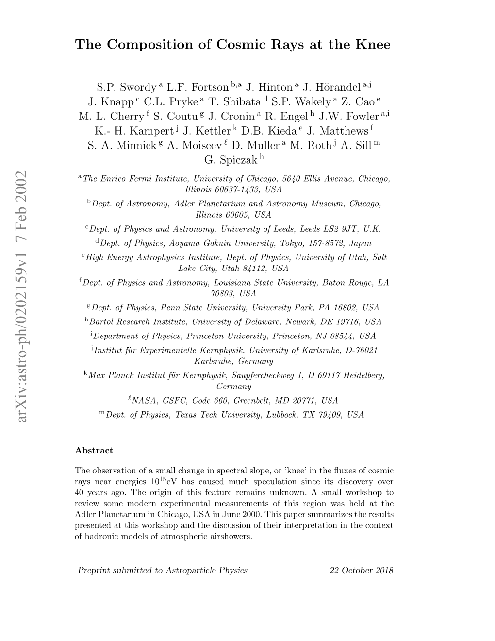 The Composition of Cosmic Rays at the Knee