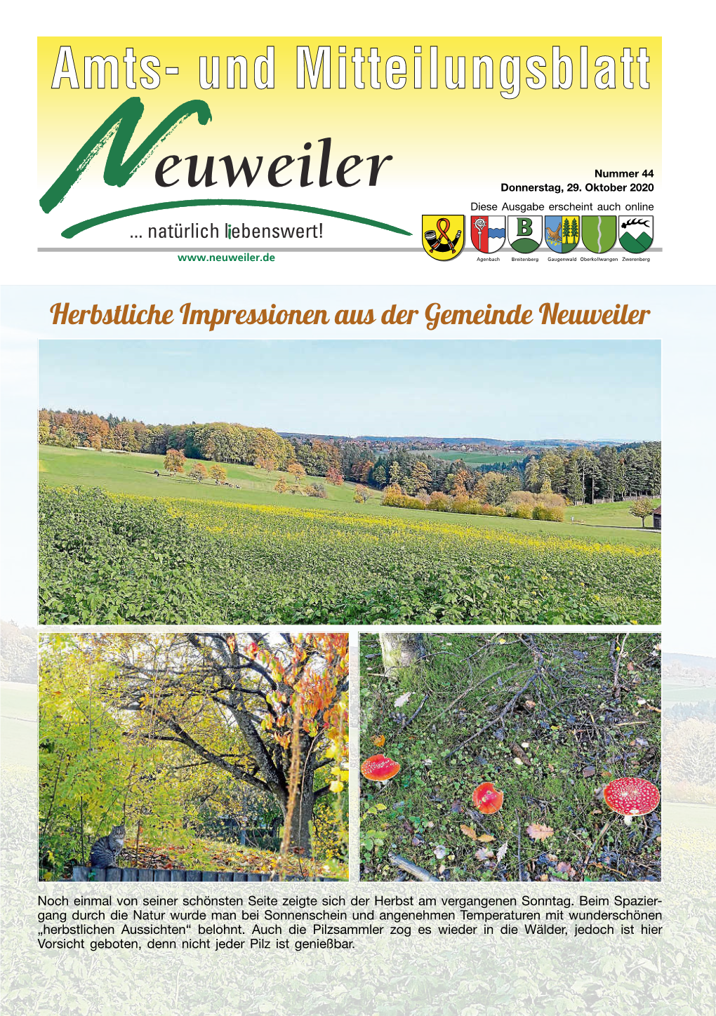 Herbstliche Impressionen Aus Der Gemeinde Neuweiler