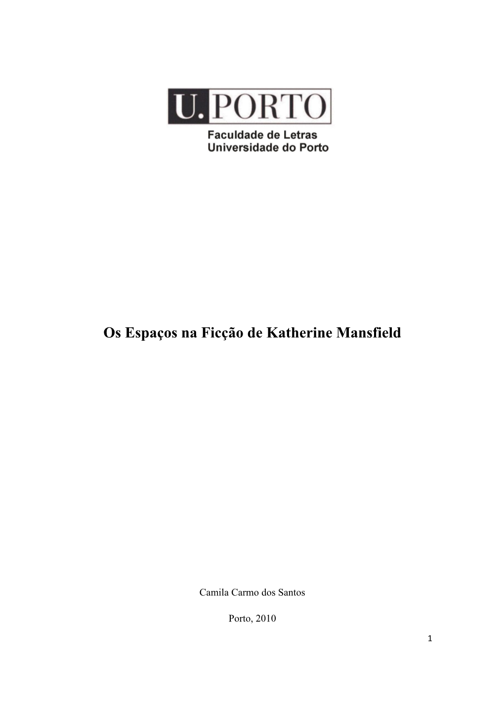 Os Espaços Na Ficção De Katherine Mansfield