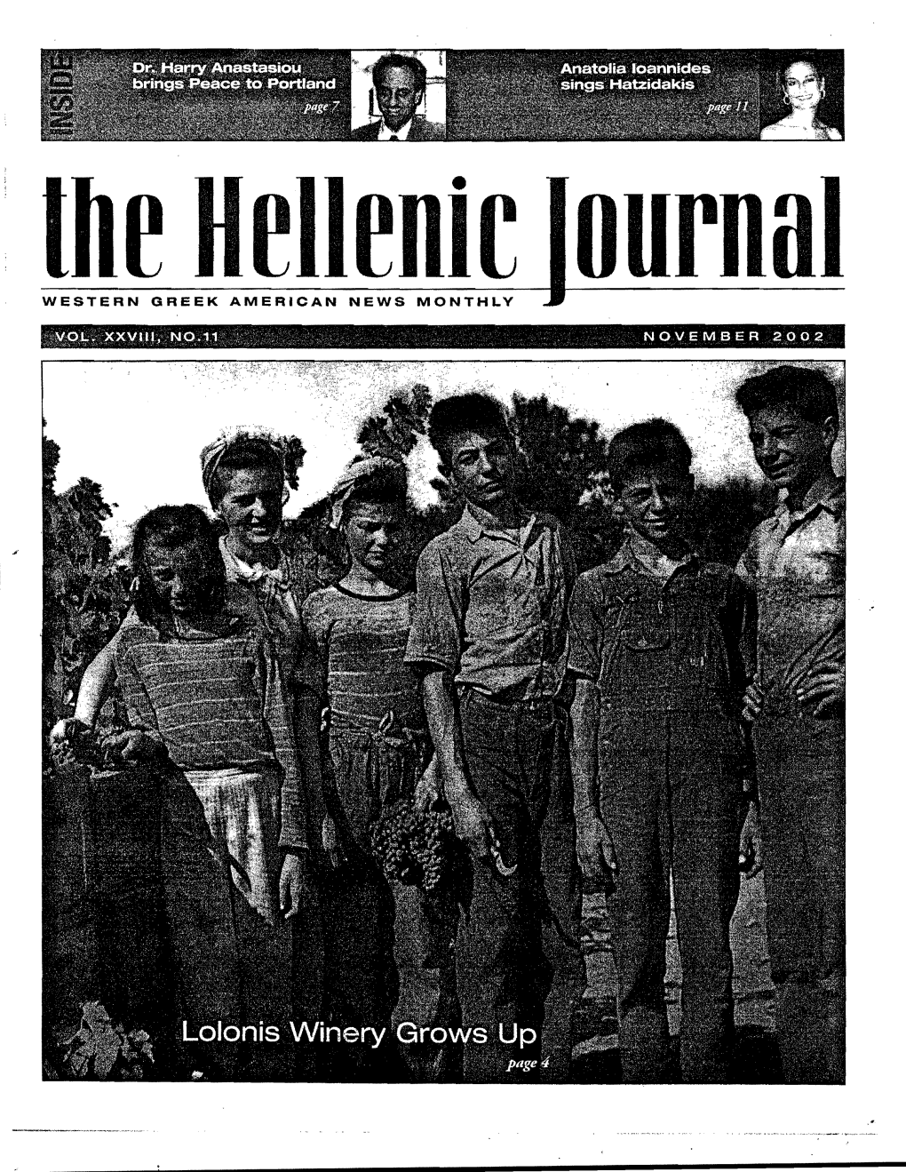 WESTERN GREEK AMERICAN NEWS MONTHLY November 2002 Hellenic Journal II HI Profile a First in the U