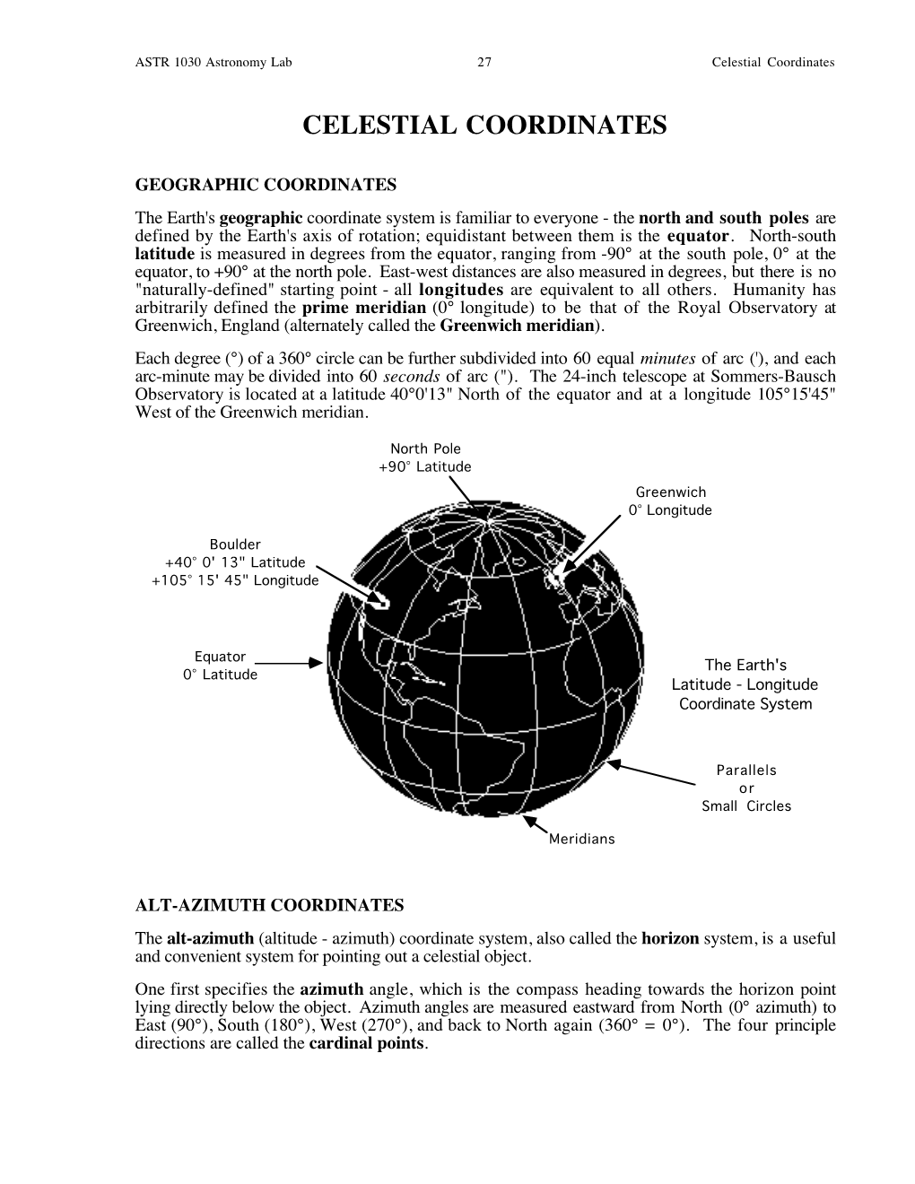 Celestial Coordinates