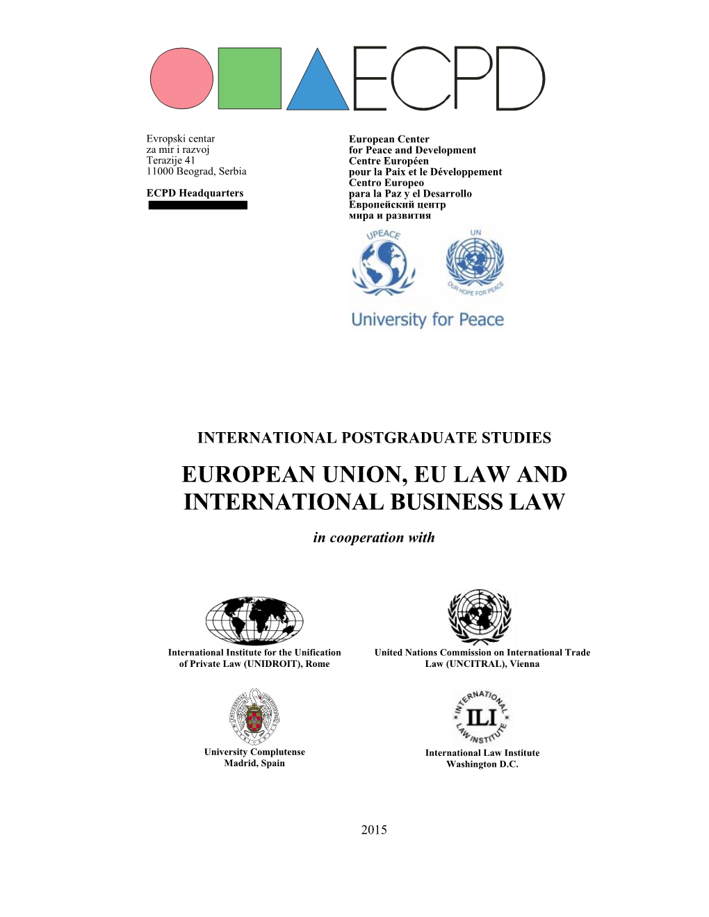 European Union, Eu Law and International Business Law