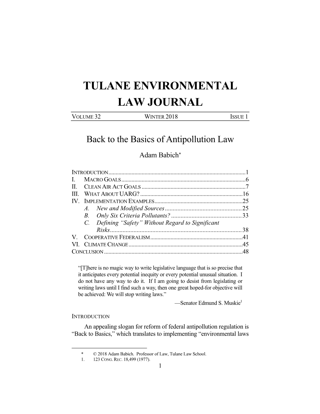 Tulane Environmental Law Journal