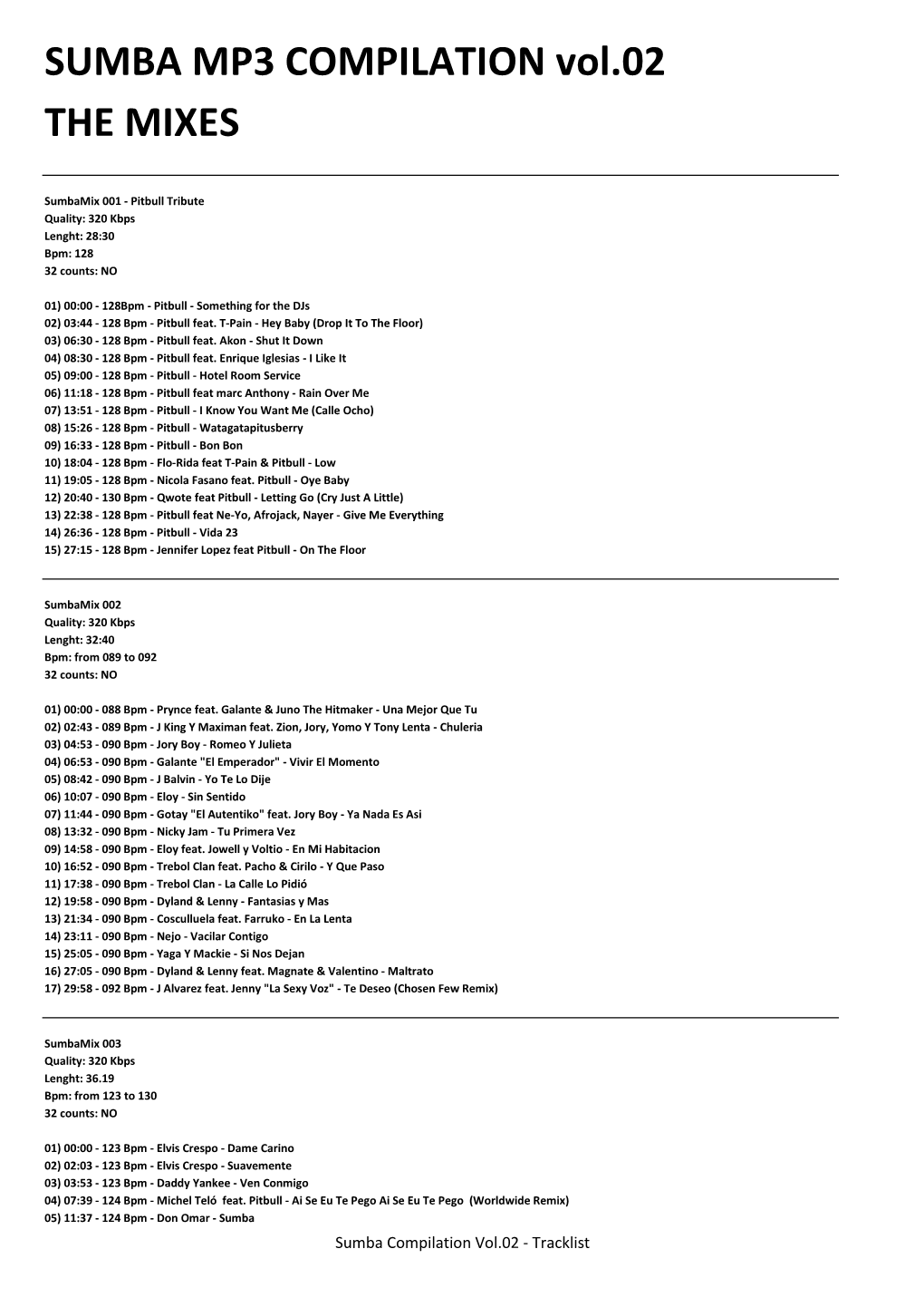 SUMBA MP3 COMPILATION Vol.02 the MIXES