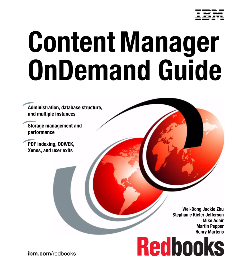 Front Cover Content Manager Ondemand Guide