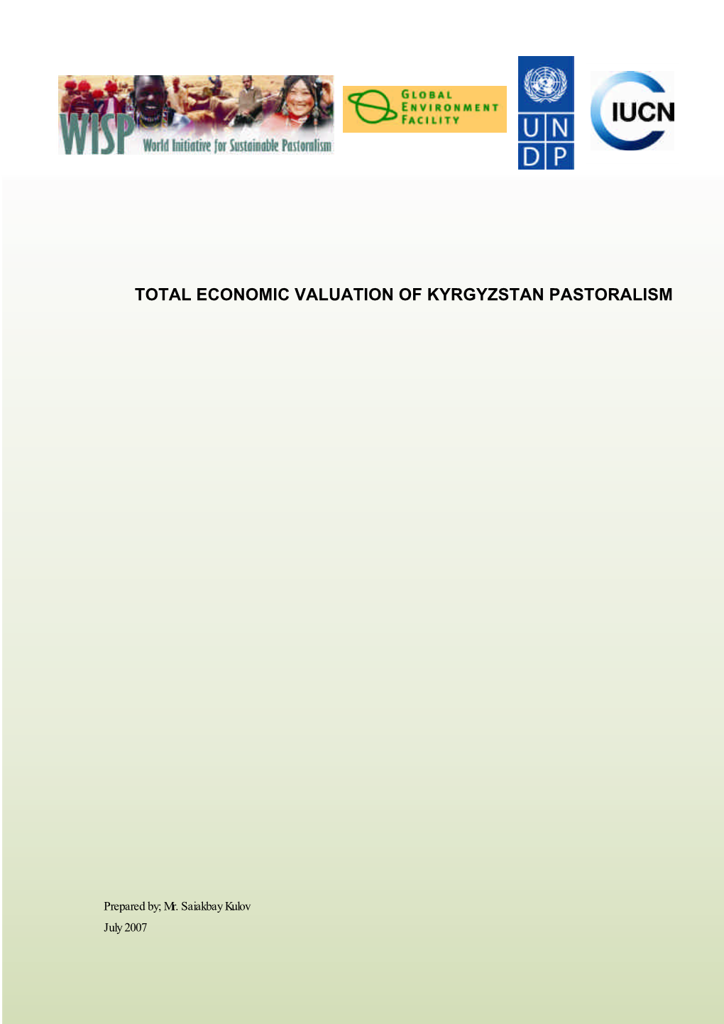 Total Economic Valuation of Kyrgyzstan Pastoralism