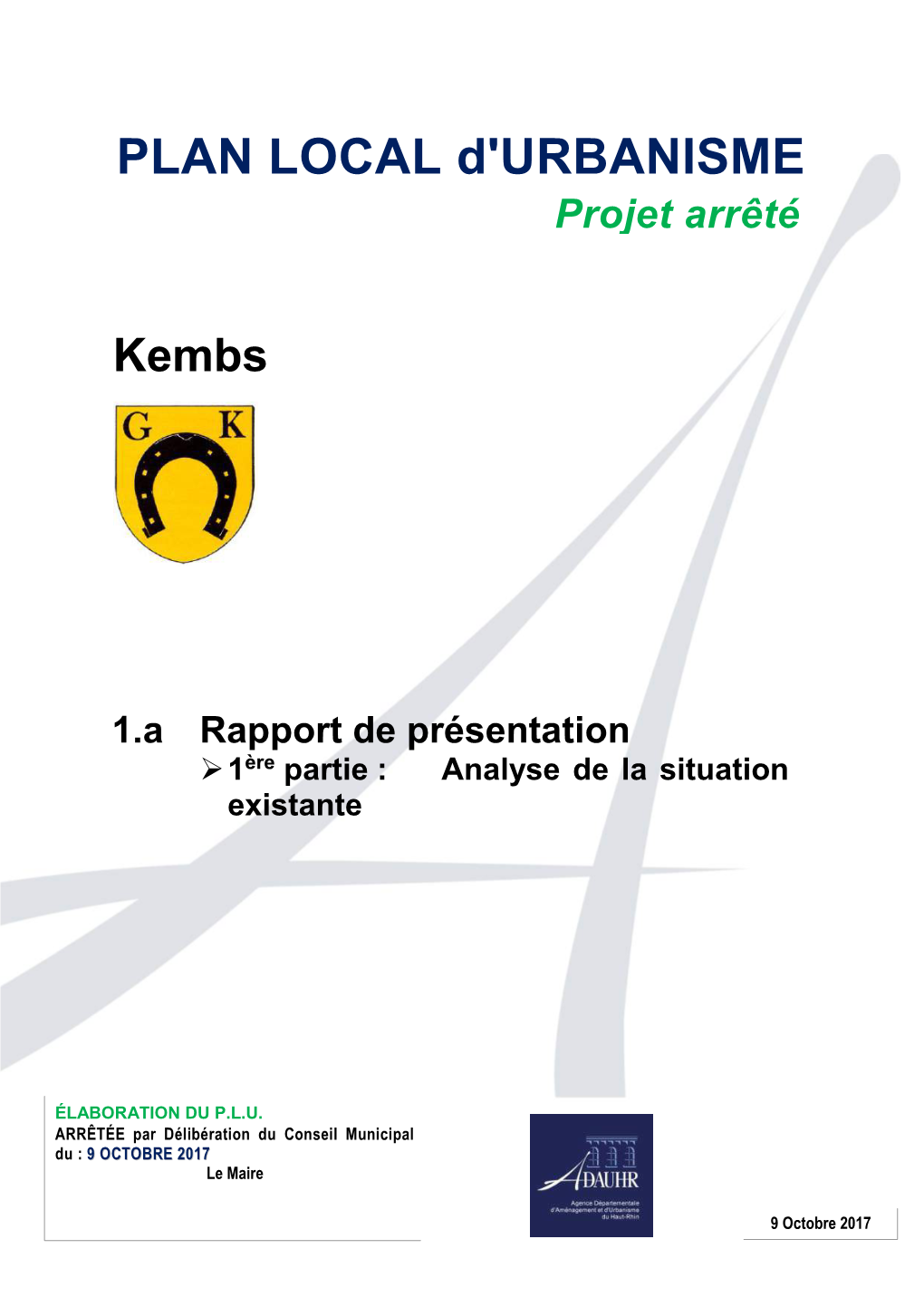 PLAN LOCAL D'urbanisme Projet Arrêté