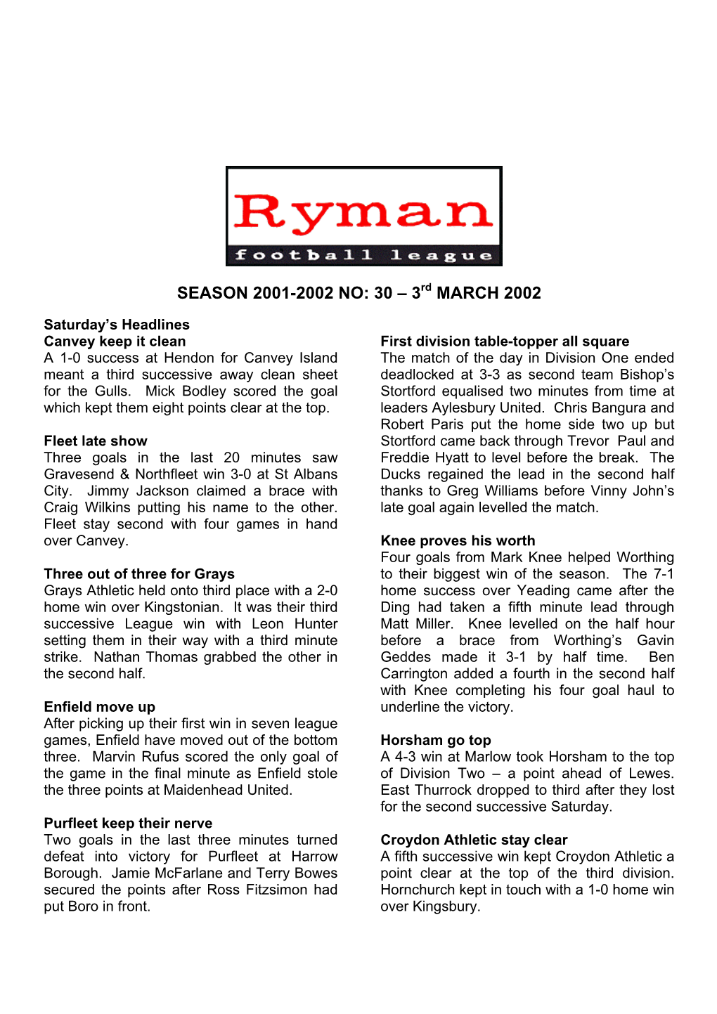 Ryman Bulletin 30