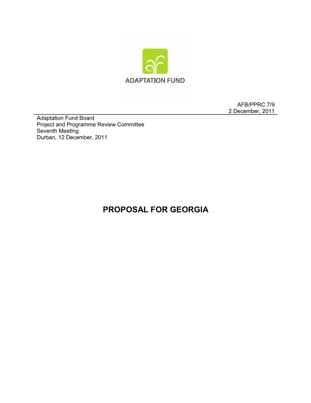 Proposal for Georgia