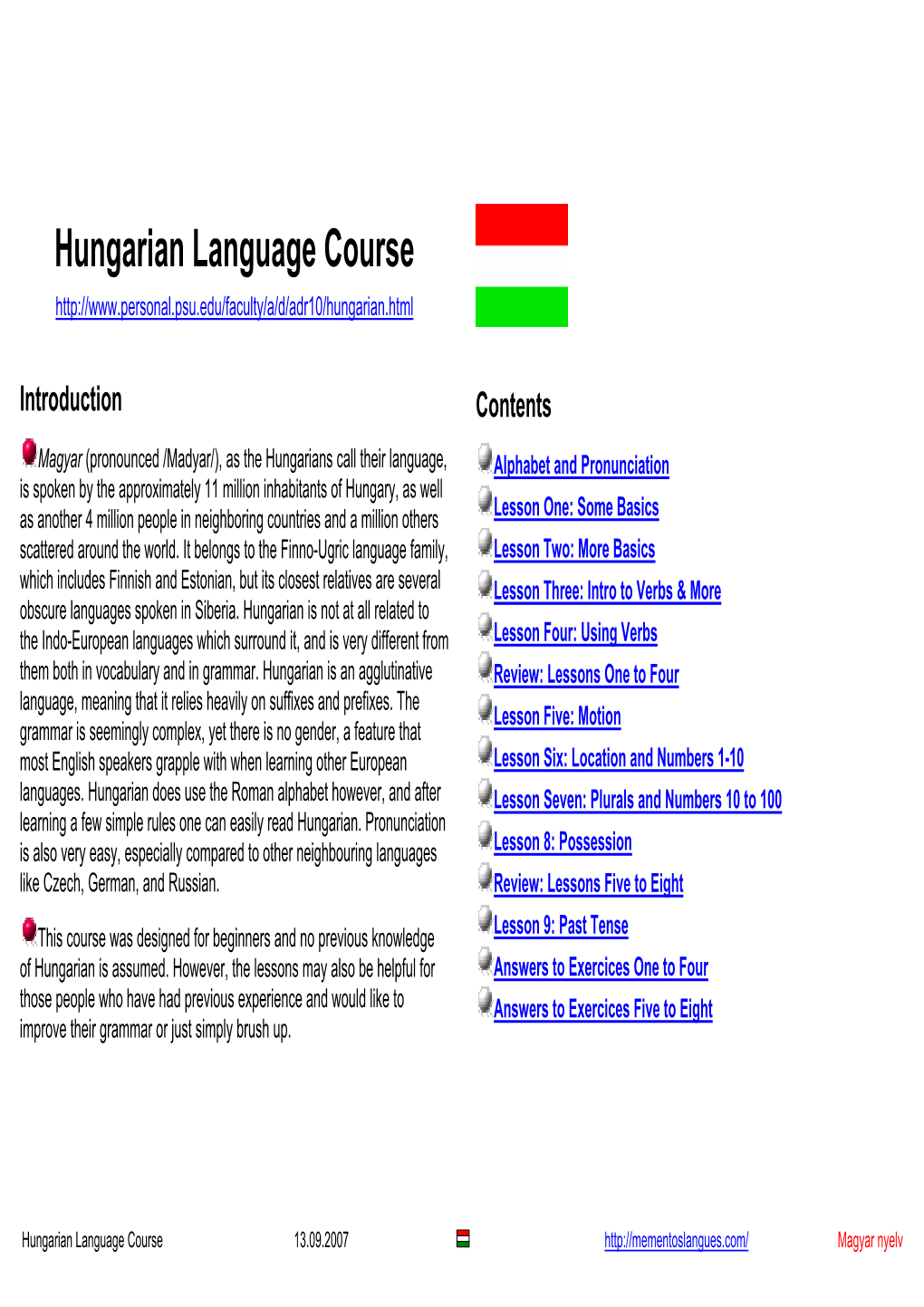 Hungarian Language Course