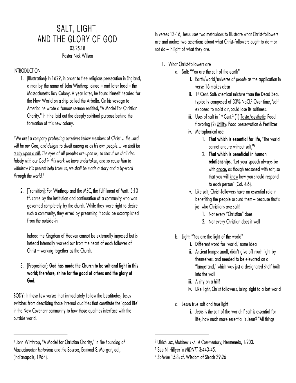 Sermon Notes