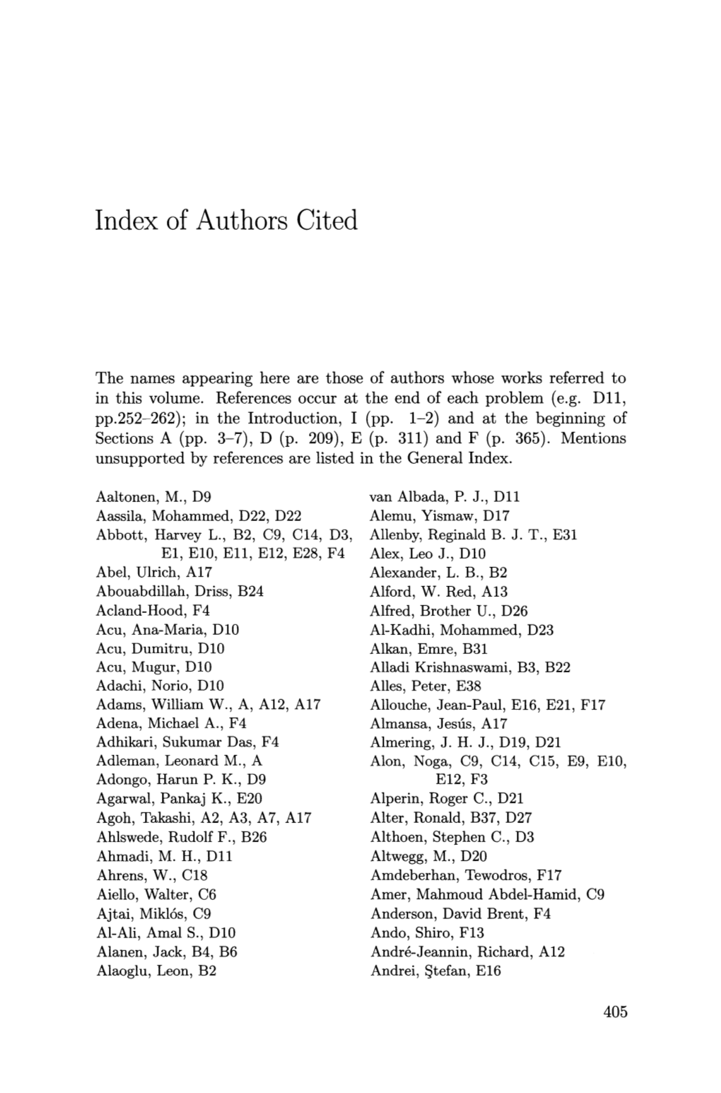 Index of Authors Cited