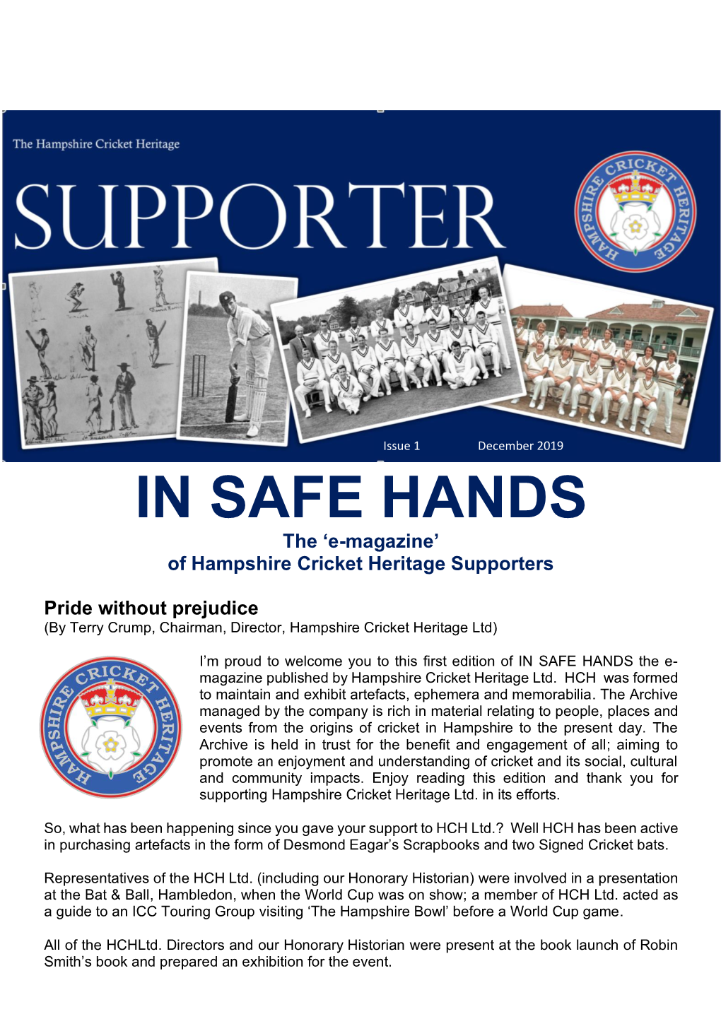 In Safe Hands – 1St Edition Hampshire Cricket Heritage