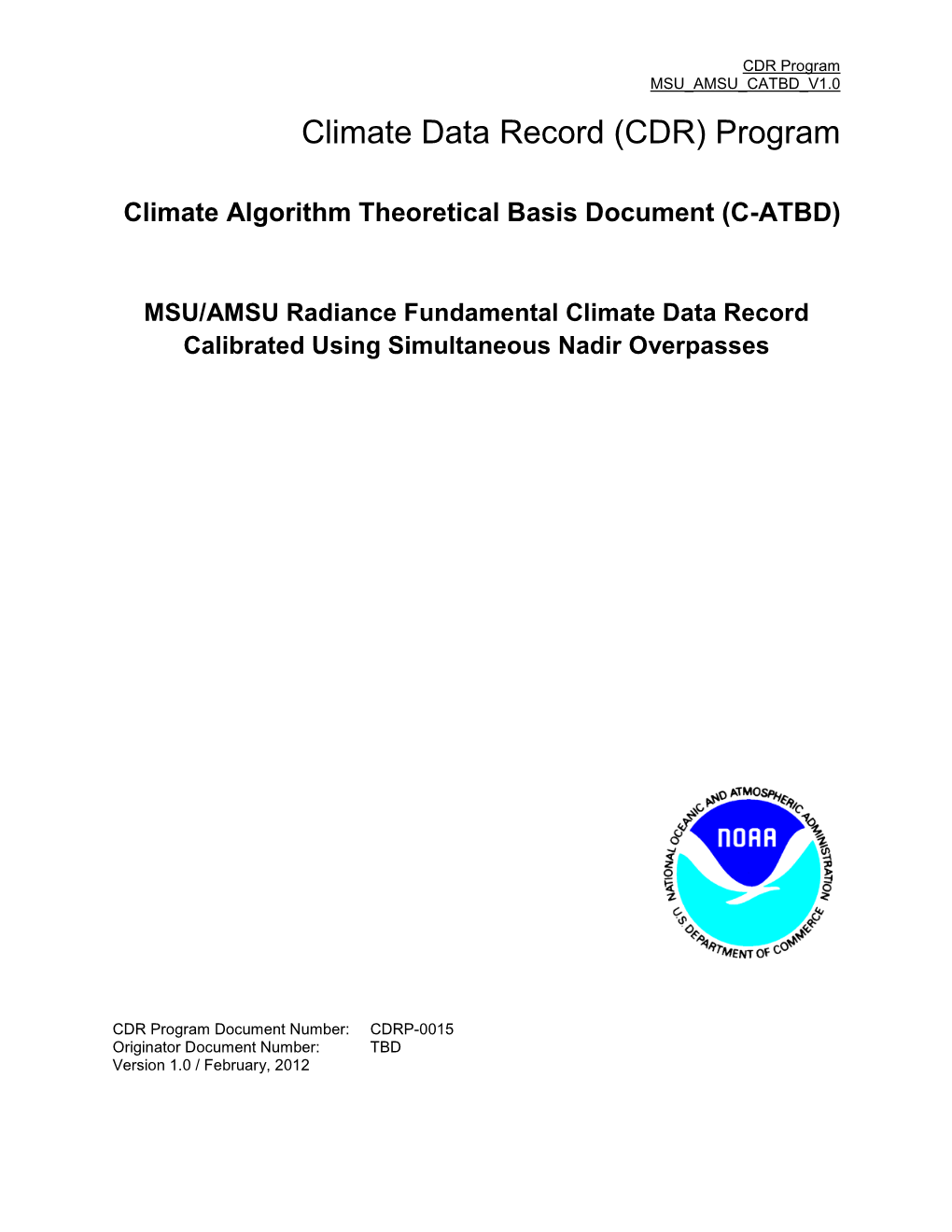 Climate Data Record (CDR) Program